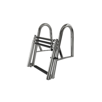 Above Platform Telescopic Folding Ladder with Hand Rails 4 Step