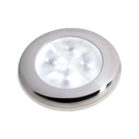 LED Interior Cabin White Light Round with White and Chrome Trim 12V