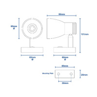 Interior Reading Lamp Brushed Aluminium with Touch Dim Switch Warm White
