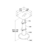 Table Pedestal 3-Stage Adjustable Gas Rise 330-700mm
