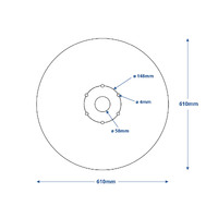 Plastic Table Top Round Shape with Cup Holders 610mm