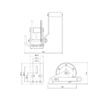 Atlantic Cadet Trailer Winch 550kg 4:1 with Rope