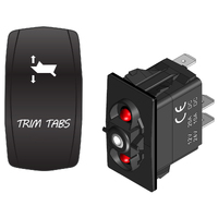 Rocker Switch with LED Laser Etched Cover Trim Tabs (ON)/OFF/(ON)
