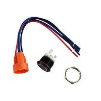 Water Resistant Black Aluminium Ring LED Push Button Switch 16A 12/24V