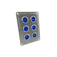 Stainless Steel Switch Panels with Blue LED On/Off Switches