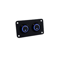 Black Coated Stainless Steel Strip Panels with Black Switches Blue LED