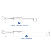 Bomar Replacement Complete Assembly Riser Arm for Round Hatches