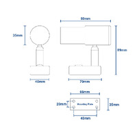 Interior Reading Lamp Glass Reflector with Touch Dim Switch