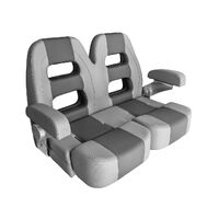 HM58D Double Flip-Up Helm Master Boat Seat Smooth Black/Black Carbon