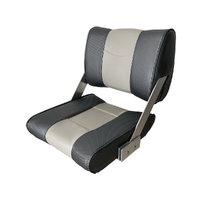 ST45 Two-Way Flip-Back Boat Seat - Off White/Black Piping