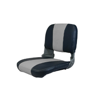 SS48 Padded Folding Boat Seat - Dark Blue/Off-White