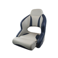 H52 Helmsman Flip-Up Boat Seat - Carbon Black with Red Stitching