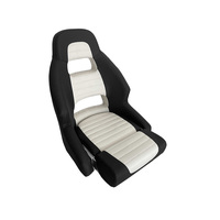 RM52 Flip-Up Boat Seat Carbon Black / White Embossed