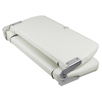 S90 Double Folding Bench Boat Seat - Mid Grey/Dark Grey Piping