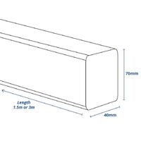 Boat Trailer Bunk 70x40mm x 1.5m or 3m with Bend