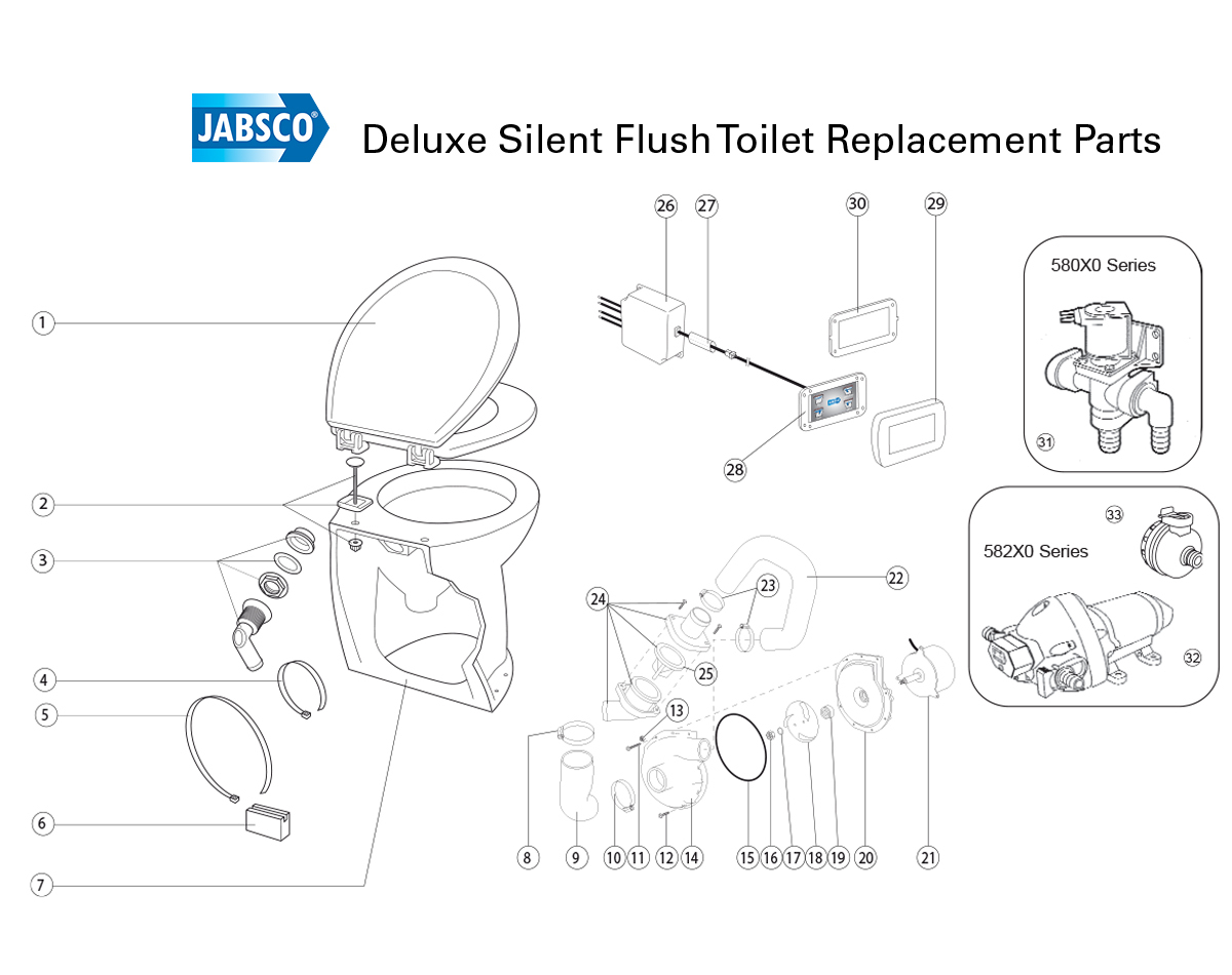 Deluxe Silent Flush Electric Toilets - Part #3 on exploded diagram