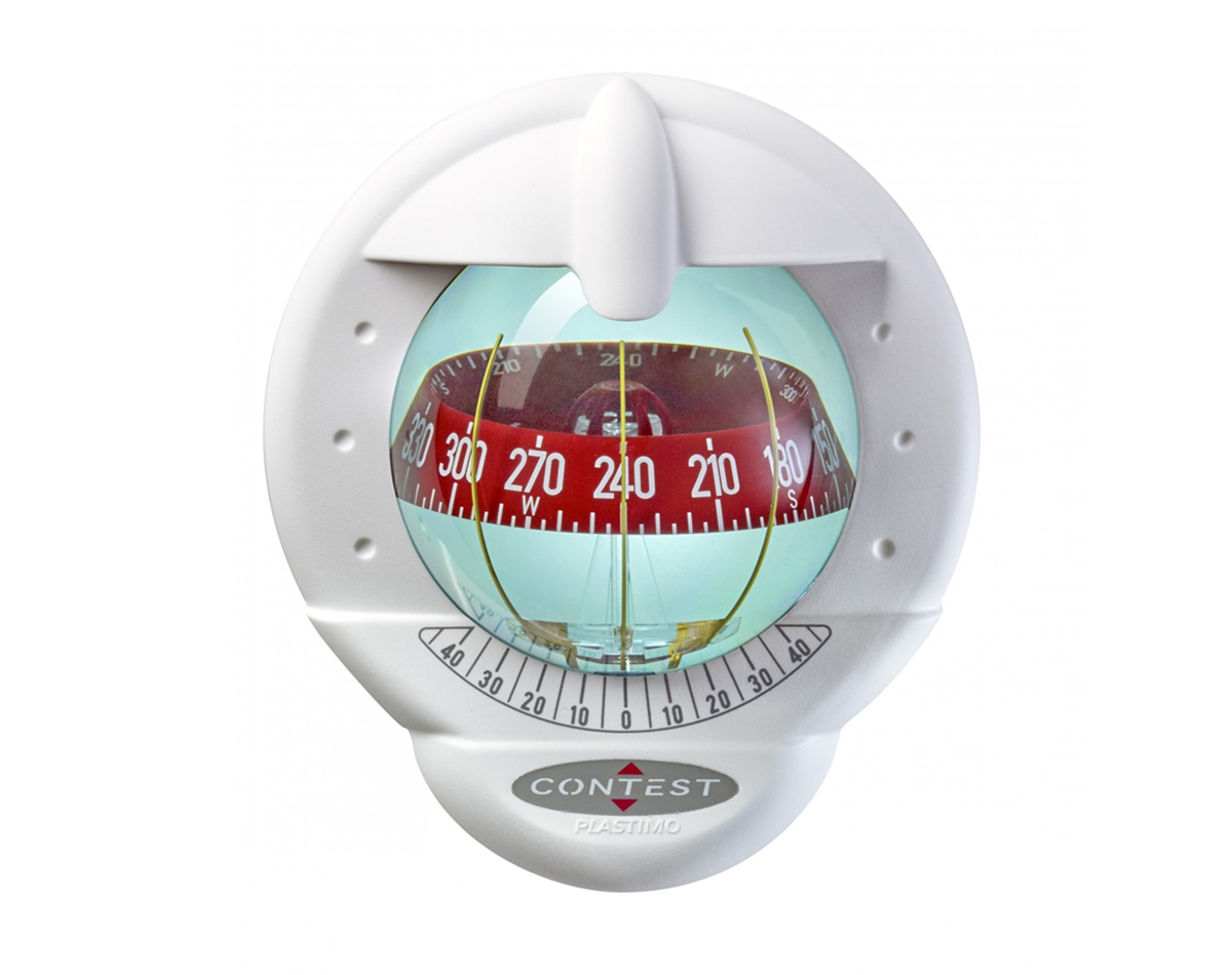 [SKU: 2013401] Contest 101 Sailboat Compass Vertical Mount White/Red