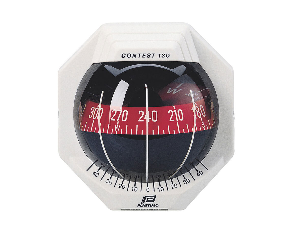[SKU: 2013407] Contest 130 Sailboat Compass Vertical Mount White/Red