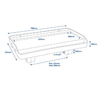 Bait Board Heavy Duty Large 700x420mm Rail Mount