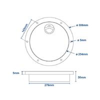 Bomar Waterproof Aluminium Deck Plate 10-Inch