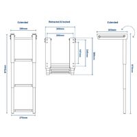 Ladder Under Platform Telescopic Self Locking 3 Step
