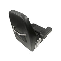 HM57 Flip-Up Boat Seat with Back Handle Black Smooth / Black Carbon