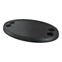 Plastic Black Table Oval Shape with 680mm Fixed Height Pedestal