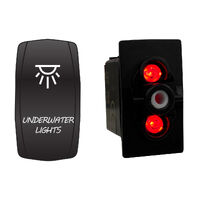 Rocker Switch with LED Laser Etched Cover Underwater Light ON/OFF