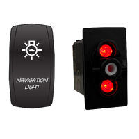 Rocker Switch with LED Laser Etched Cover Navigation Light ON/OFF