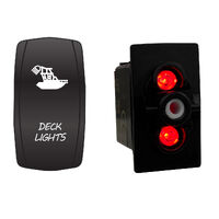 Rocker Switch with LED Laser Etched Cover Deck Lights ON/OFF