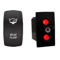 Rocker Switch with LED Laser Etched Cover Bilge Pump ON/OFF
