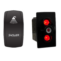 Rocker Switch with LED Laser Etched Cover Shower ON/OFF