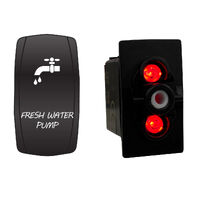 Rocker Switch with LED Laser Etched Cover Fresh Water Pump ON/OFF