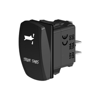 Rocker Switch with LED Laser Etched Cover Trim Tabs (ON)/OFF/(ON)