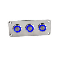 Stainless Steel Strip Switch Panels with Blue LED On/Off Switches