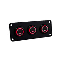 Black Coated Stainless Steel Strip Panels with Black Push Button Switches Red LED