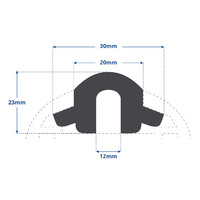 Black PVC Gunwale Insert Suit Boat Trim