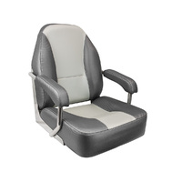 Mojo Deluxe Stainless Steel Helm Boat Seat Off-White