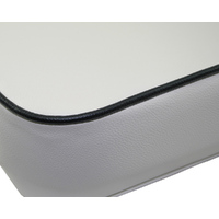 Flip-Up Folding Jump Boat Seat Off-White with Black Piping & Powder Coated Hinges