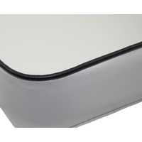 Flip-Up Folding Jump Boat Seat White with Polished Aluminium Hinges
