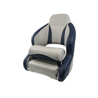 H52 Helmsman Flip-Up Boat Seat - Carbon Black with Red Stitching