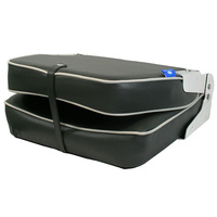SC40 Folding Padded Boat Seat - Dark Grey/Mid Grey Piping