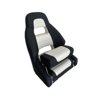 RM52 Flip-Up Boat Seat Carbon Black / White Embossed