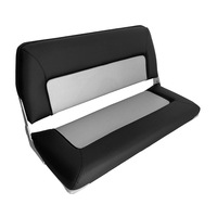 S90 Double Folding Bench Boat Seat - Mid Grey/Dark Grey Piping