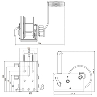 Atlantic Marine Trailer Winch HD 1500kg 15:1/5:1/1:1