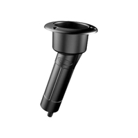 Beerocket Rod and Cup Holder with Round Head Black Plastic