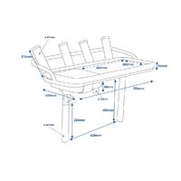 Bait Board Stainless Steel Frame with Sink and 4 Rod Holders