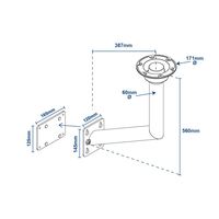 Table Pedestal Side Mount Bracket with Swivel Top