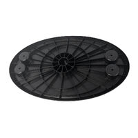 Plastic Black Table Oval Shape with 680mm Fixed Height Pedestal