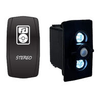 Rocker Switch with LED Laser Etched Cover Stereo ON/OFF